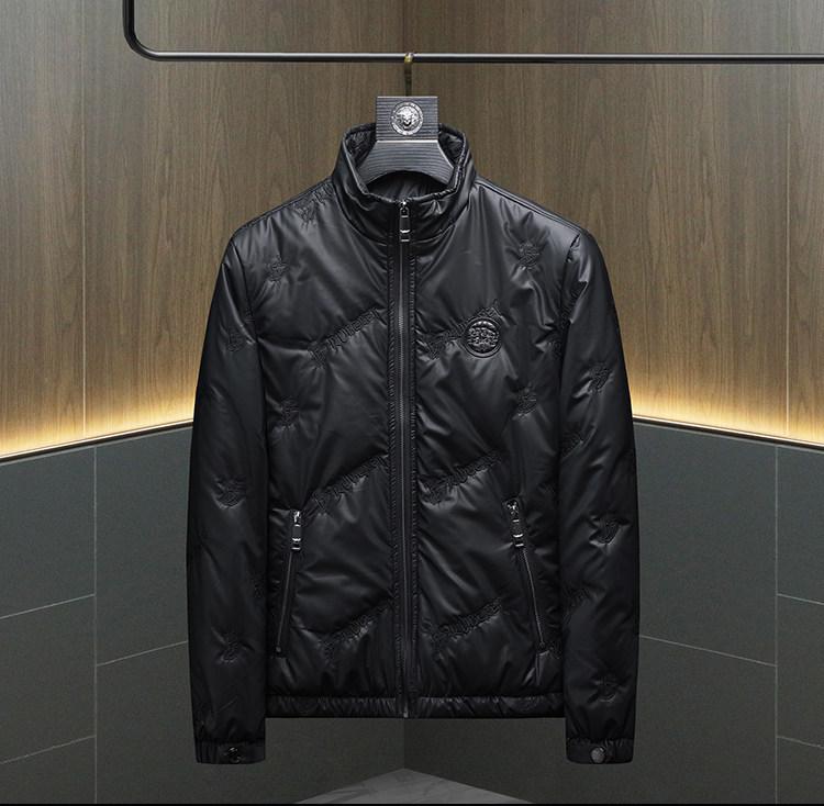 2025 Autumn/Winter Trendy Men s Stand Collar Velvet-Lined Cotton Jacket L чёрный