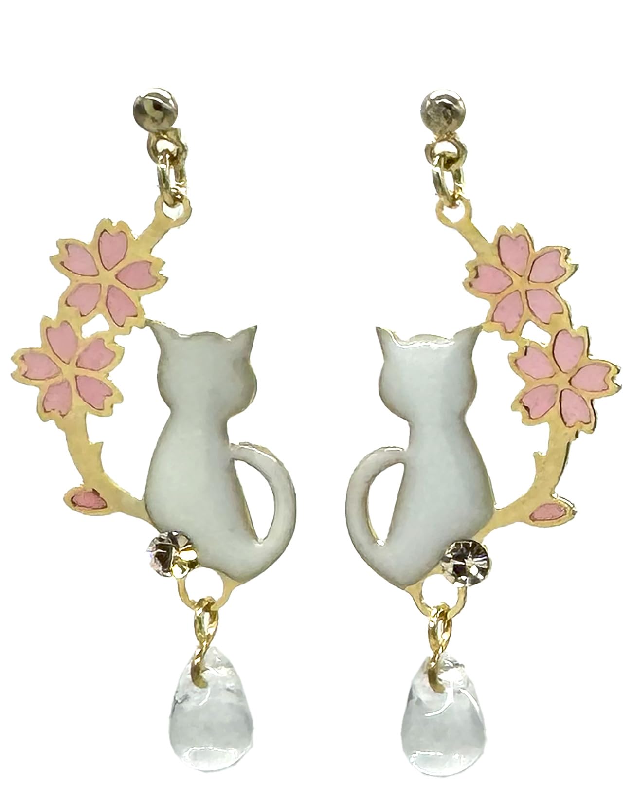 

Shop Titanium Japanese Cherry Blossom Asymmetrical Metal Made in White Cat acc25 P Branch WH [Jewelry M] Women s Earrings, Post, Pattern, Accessories,