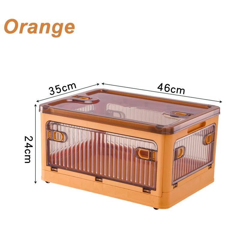 Foldable Storage Box Closet Organizer Stackable Sundries Organizer with Wheels Home Storage Large Capacity Books Snack Toy Bin