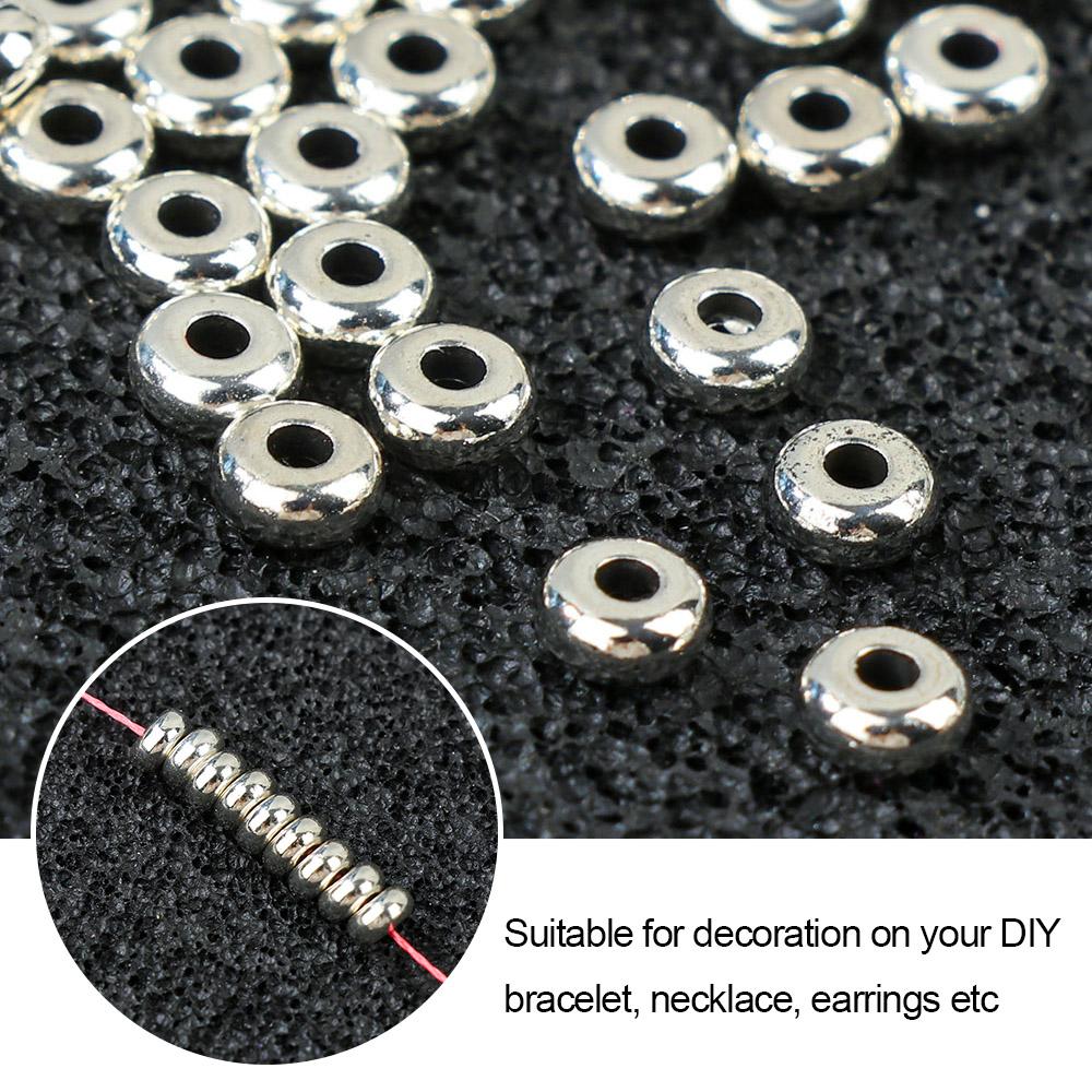 100pcs/set Handmade Silver Crafts Spacer Beads DIY Tool Bracelet Components Jewelry Making