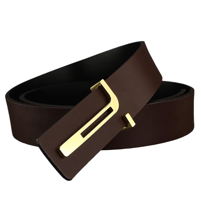 Новый мужской ремень: Пряжка из чистого титана с натуральной кожей, универсальный и элегантный дизайн 105 cm