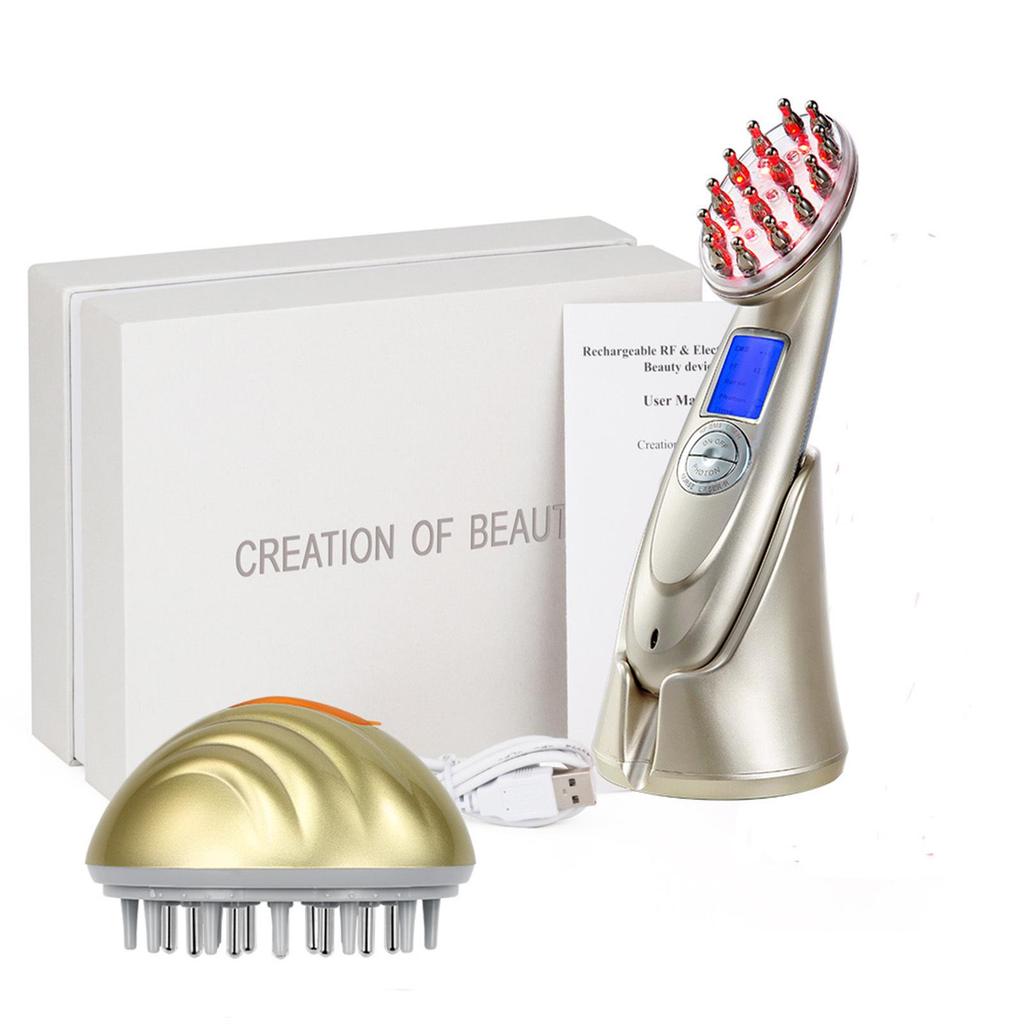 Microcurrent Vibration & Red Light Laser Hair Massager Comb