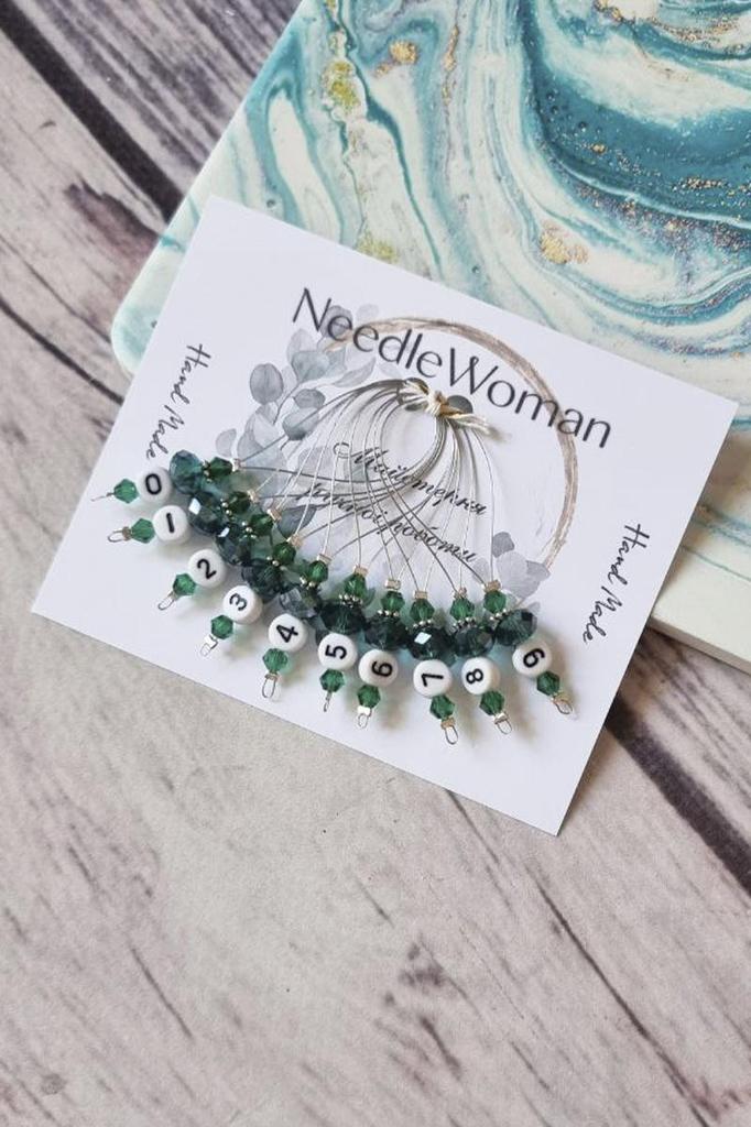 Handmade Knitting Markers Set – 10 Decorative Stitch Rings