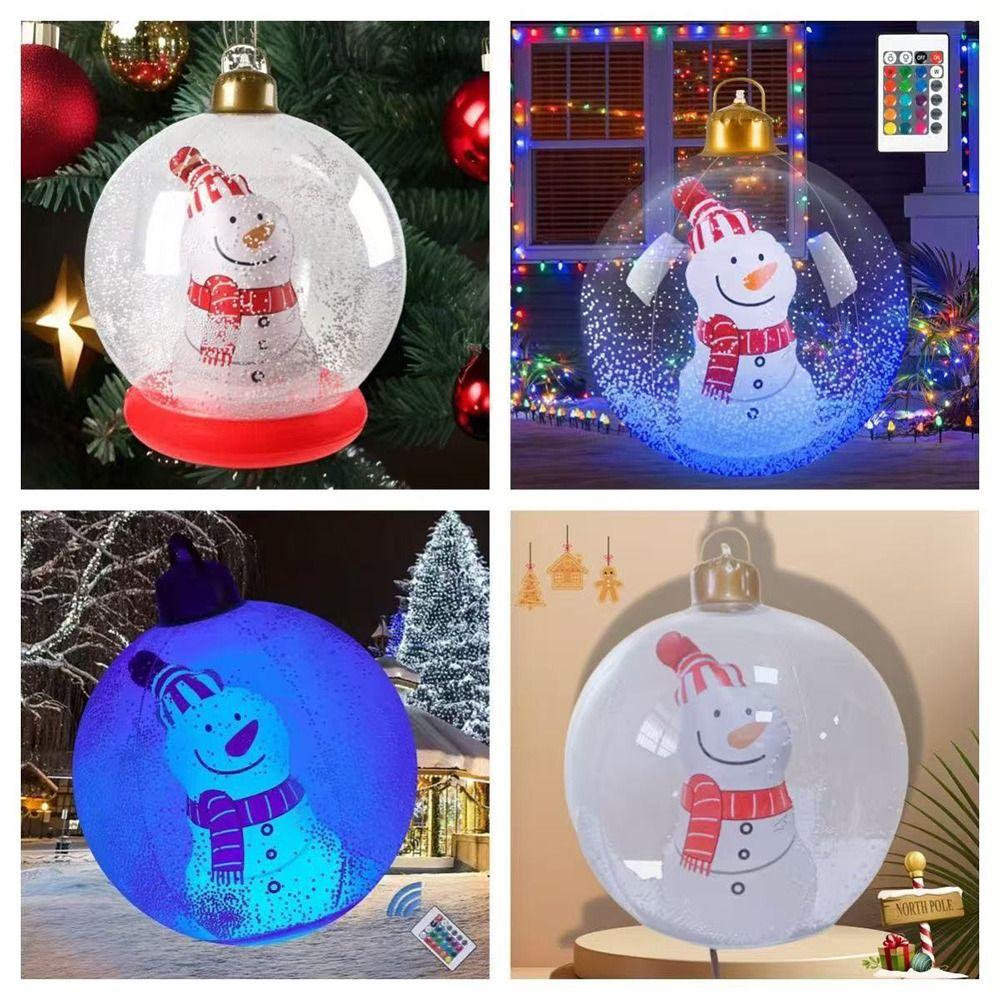 24 Zoll Weihnachten aufblasbar PVC-Material Wasserdicht Aufblasbare Weihnachtsdekorationen Klare Kugel 60CM Größe Riesige Weihnachtskugeln
