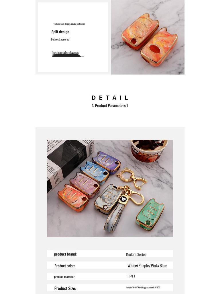 Stilvolle TPU Autoschlüsselhülle für Sonata, ix35, Elantra - Vollständig faltbarer Schutz