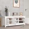Vidaxl Szafka Na Buty, Biała, 110X38X45,5 Cm, Lite Drewno Sosnowe