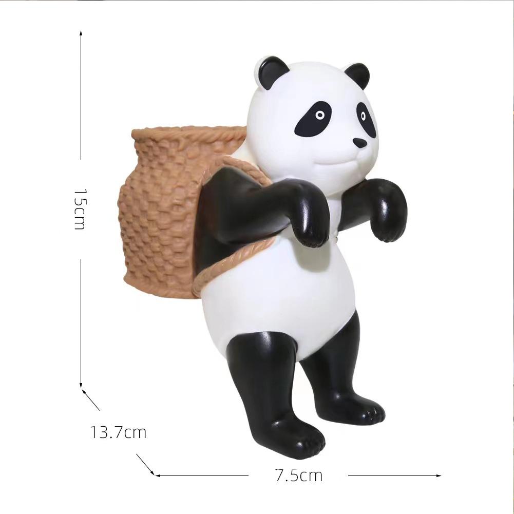Portable Artificial Ornaments Panda Shaped Resin Crafts Home Decoration Gifts For Aquarium Fish Tank Decorations (7.5 X 13.7 X 15cm)