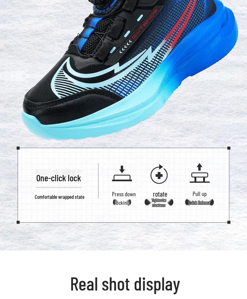 2025 Winter Boys' Waterproof Sports Shoes: Cotton-Leather, Velvet-Lined, Warm Running Shoes for Primary School