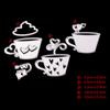 Lot de 5 pochoirs de découpe en métal pour sachets de thé et tasses à café, pour scrapbooking, DIY