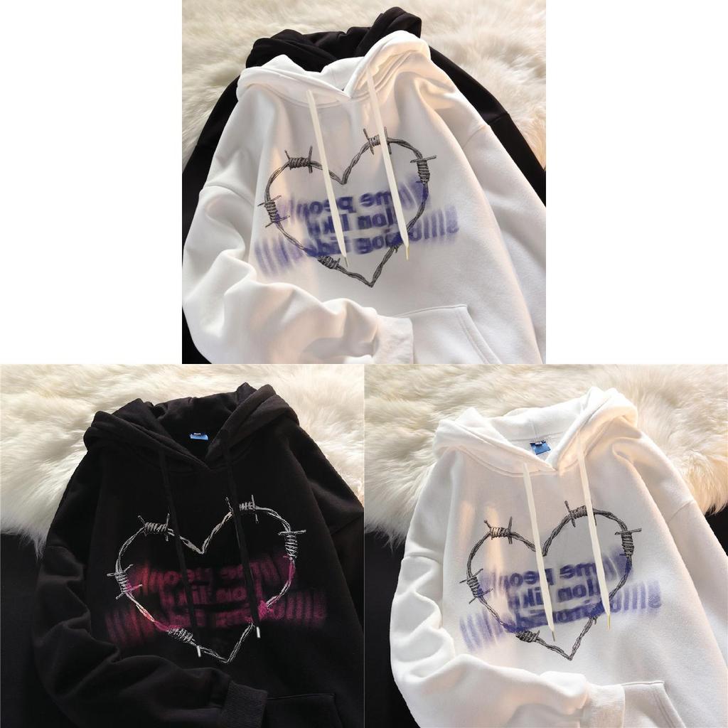 Streetwear Hoodie For Women With Letter Print Polyester Long Sleeve Casual Sweater