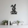 Iron Wall Art Retro Rabbit and Love Metal Floral Decor Easter Christmas Gift for Couples Home Bedroom Courtyard