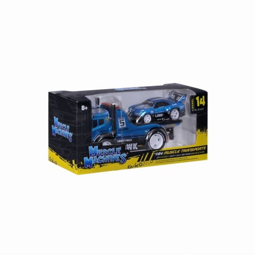 Maisto Muscle Machines Series 1/64 JDM Liberty Walk Flatbed R34 Blue Finished Model MS11546BL