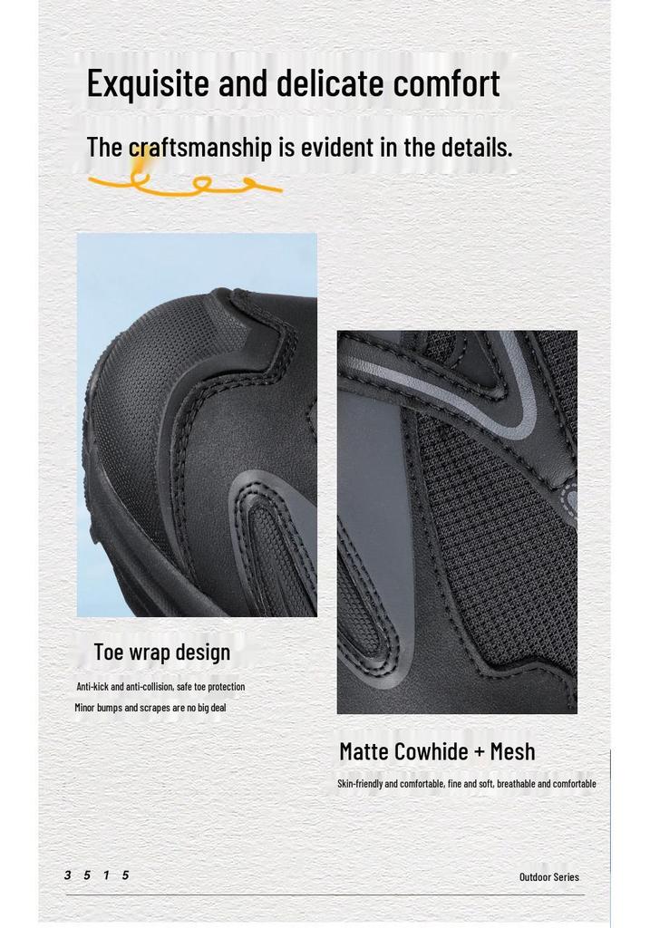 Jinhua 3515 Qiangren Lightweight Non-slip Wear-resistant Breathable Puncture-resistant Spring/Autumn Hiking & Casual Shoes