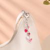 Heart & Star Keychain Pendant - Cute Peach Heart and Moon Design Bag Accessory