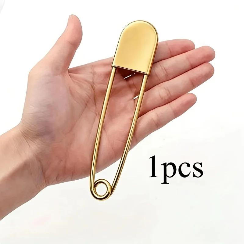 

1 Large Heavy-Duty Golden Stainless Steel Safety Pin - Oversized Metal Pin, Suitable for Laundry, Interior Decoration золотой