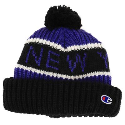 Champion Knit Cap with Fleece Black Pom-Pom Lining, 492-0084,