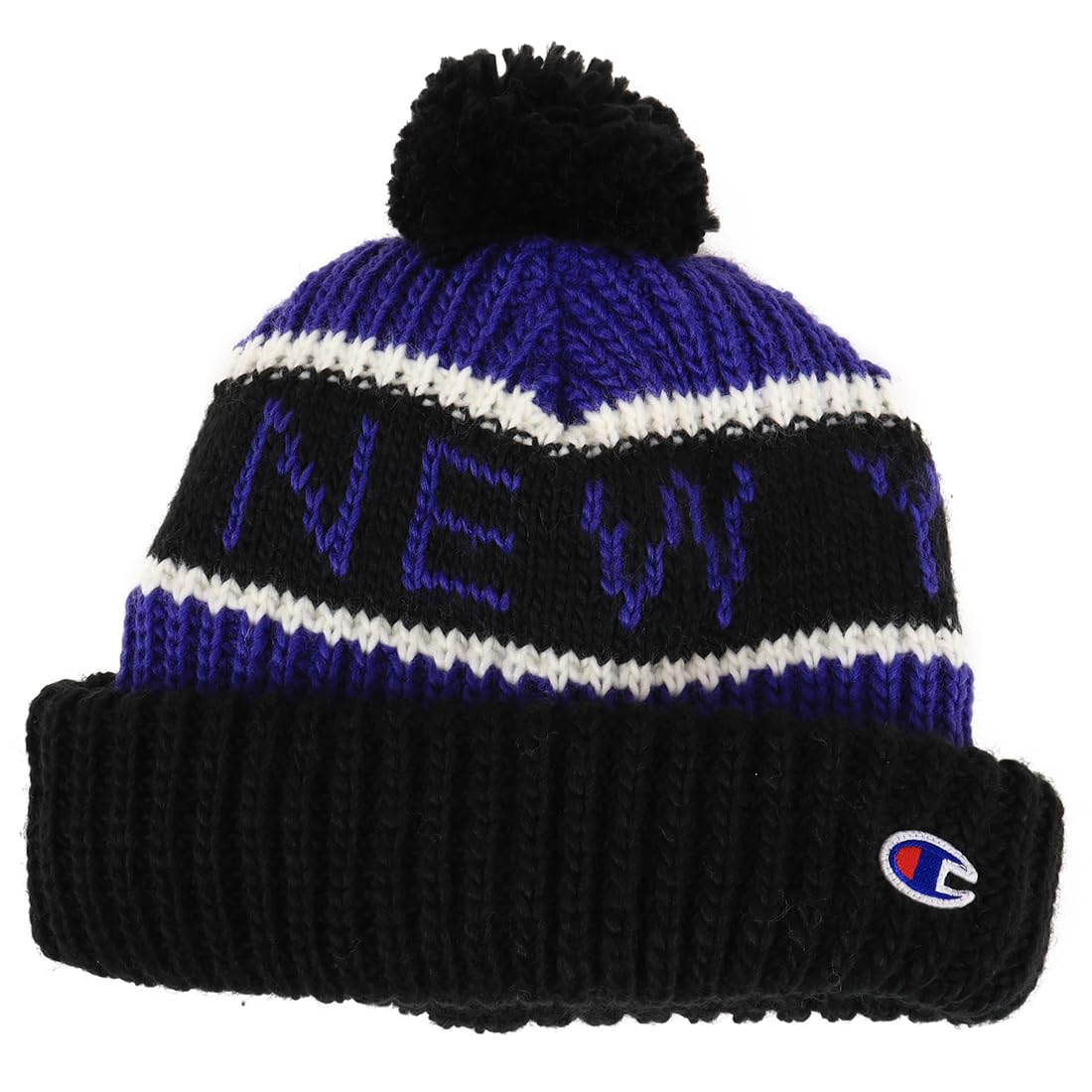 

Champion Knit Pom-Pom Cap, Fleece-Lined, Black, 492-0084 чорний