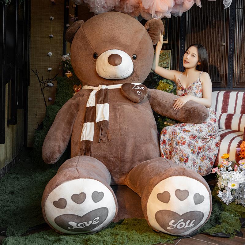 Niedliche übergroße Teddybärpuppe große Bärenpuppe Wurfkissen Plüschtier Umarmbär Ring Nachtmarkt große Puppe