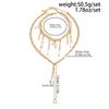 2Pcs/Set Bohemia Imitation Pearl Long Tassel Pendant Choker Necklace for Women Sexy Chest Chain Wedding Neck Jewelry