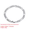 Effie Queen Italy Real 925 Silver Diamond-Cut Figaro Chain Necklace 5mm Wide 40-60cm Long Woman Man Neck Chain Jewelry Gift SC34