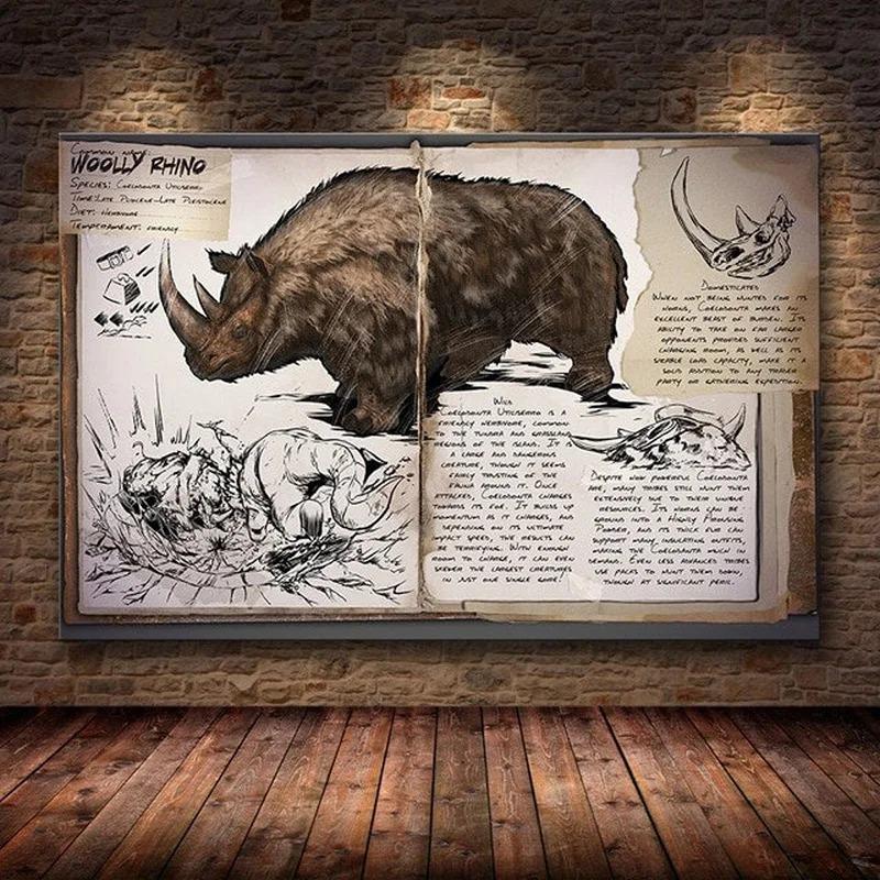 Modułowy Płócienny Ark Survival Evolved Obrazy Malarstwo Gra Survivalowa Wystrój Domu Druk Plakat Dinozaura Salon Nowoczesna Sztuka Ścienna