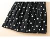 2026 Women's Quilted Polka Dot A-line Skirt - Black Cotton Linen, Thickened for Autumn/Winter