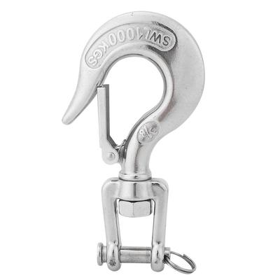 Durable Stainless Steel Swivel Jaw Hook with Safety Latch Rowing Boat Kayak Accessory 3 8