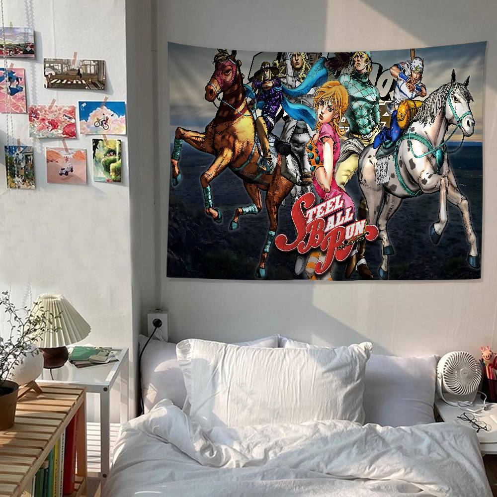JoJo Bizarre Adventure Tapestry Art Printing Cheap Hippie Wall Hanging Bohemian Wall Tapestries Mandala Art Home Decor