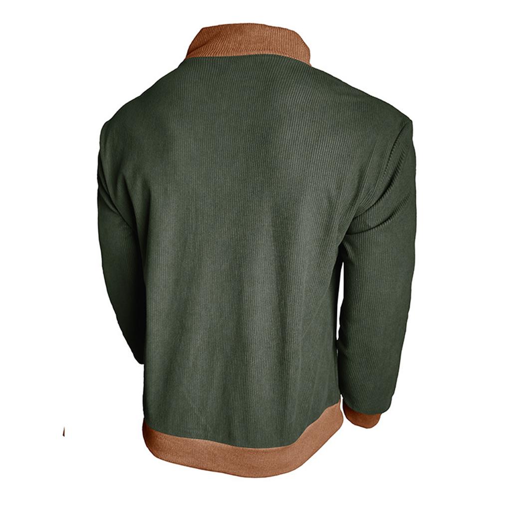 Men's Pullover Long Sleeved Stand Up Collar Sweatshirt Casual Collar Base Shirt