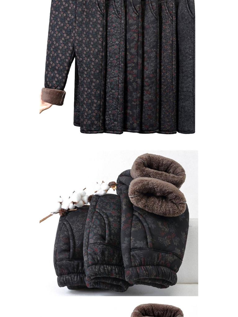 Mom's Cotton Velvet Thick Warm Winter Pants for Elderly Women