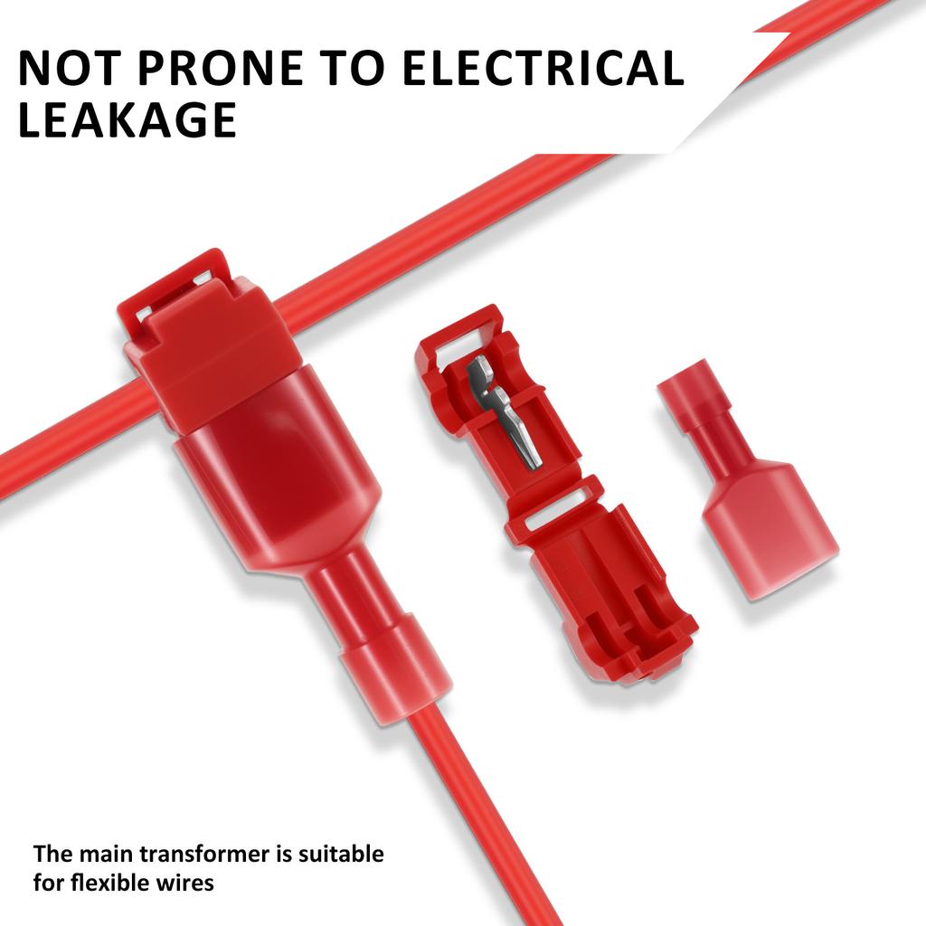 480PCS T-Tap Wire Connectors Self-Stripping Quick Splice Electrical Wire Terminals Insulated Male Quick Disconnect Spade Termina