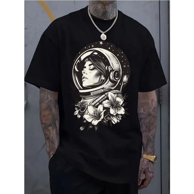 Taglie europee Camicia casual sportiva da uomo a maniche corte, motivo stampato 2D alla moda, elastica e confortevole