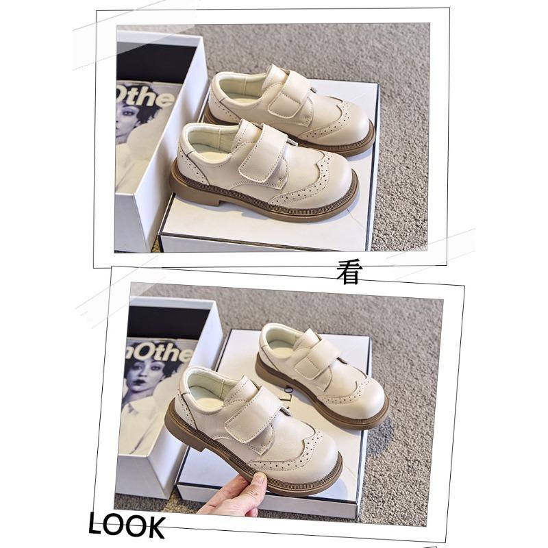 Retro Fashion Leather Children's Leather Shoes Soft Sole Boys Black British Style Performance Shoes