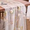 Bridal Shower Table Overlay Lace Embroidery Floral Tablecloth, 3D Flower Tulle Sheer Cover, Seasonal Wrinkle Resistant Tablecloth Colorful Cloth