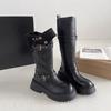 0000 Early Autumn Winter New Small Thick Leg Boots Knight Boots Black Thick-soled High Boots Boots Women's Boots