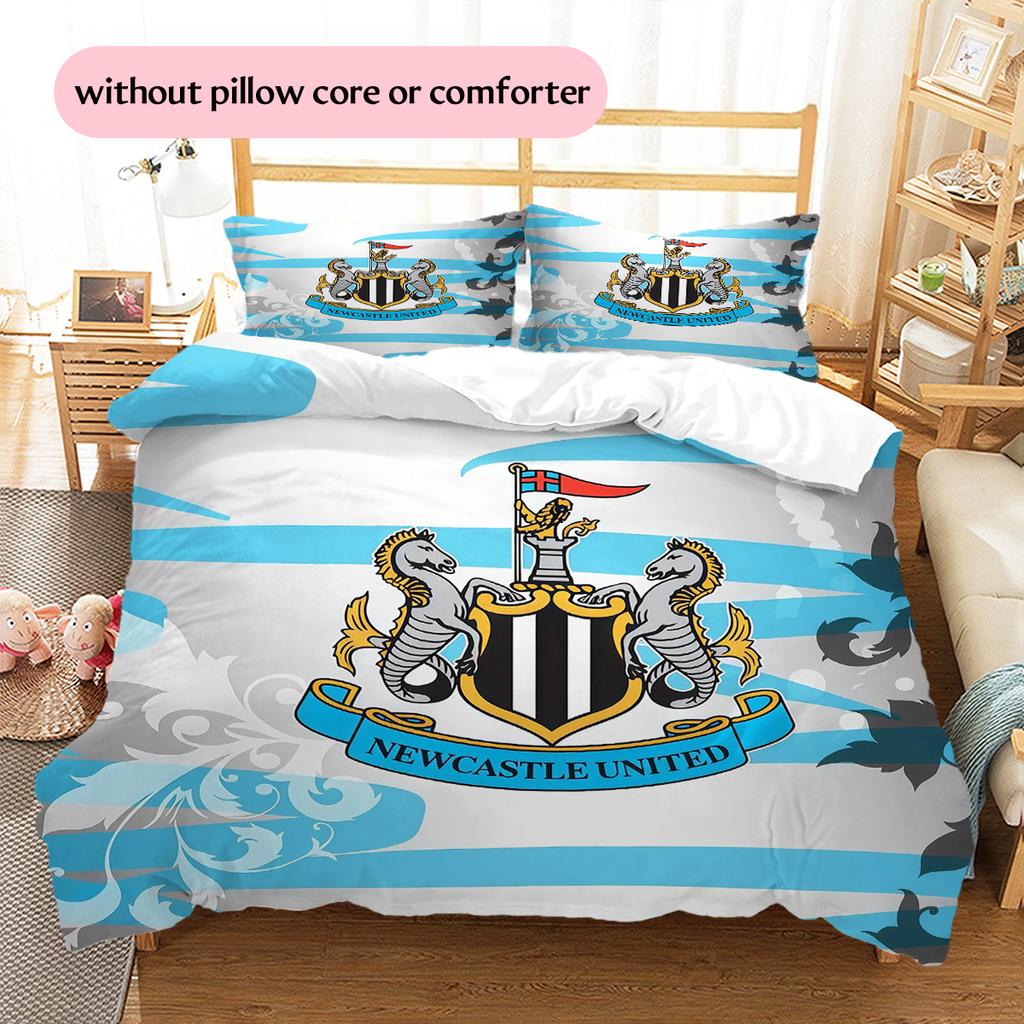 Newcastle United Pattern Bedding Quilt Set Home Decoration Gift (1 * Duvet Cover + 2 * Pillowcase Without Core)