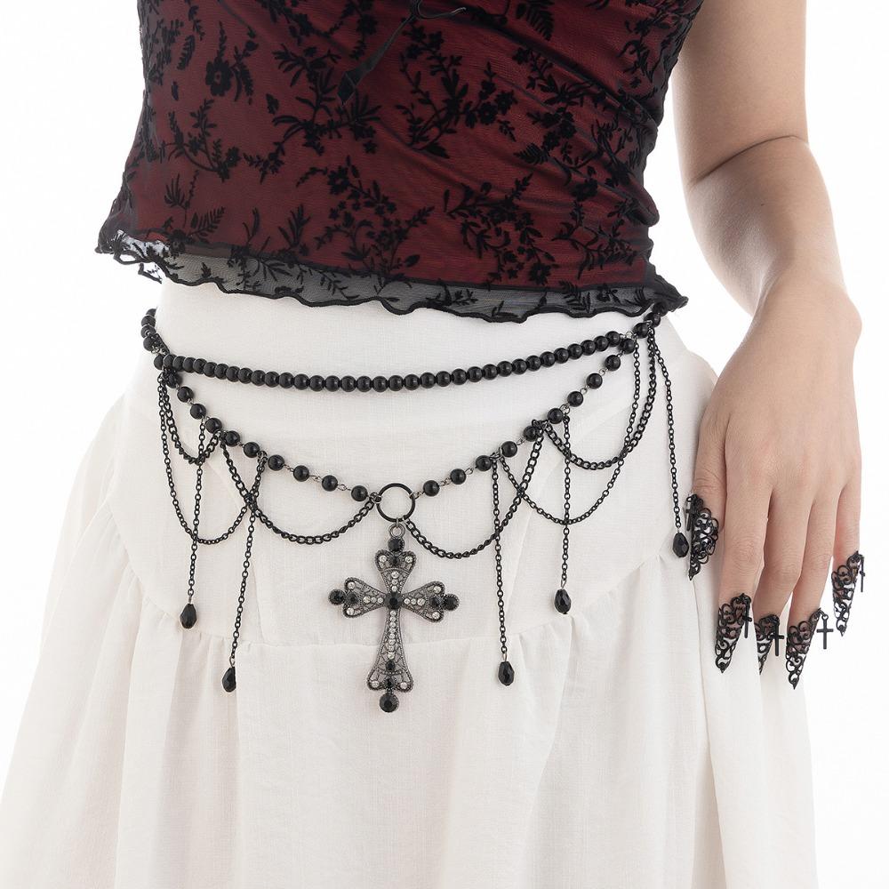 Adjustable Y2K Silver Waist Chain Acrylic Beads Crystal Tassel Waistband  Skirt Suit Decoration
