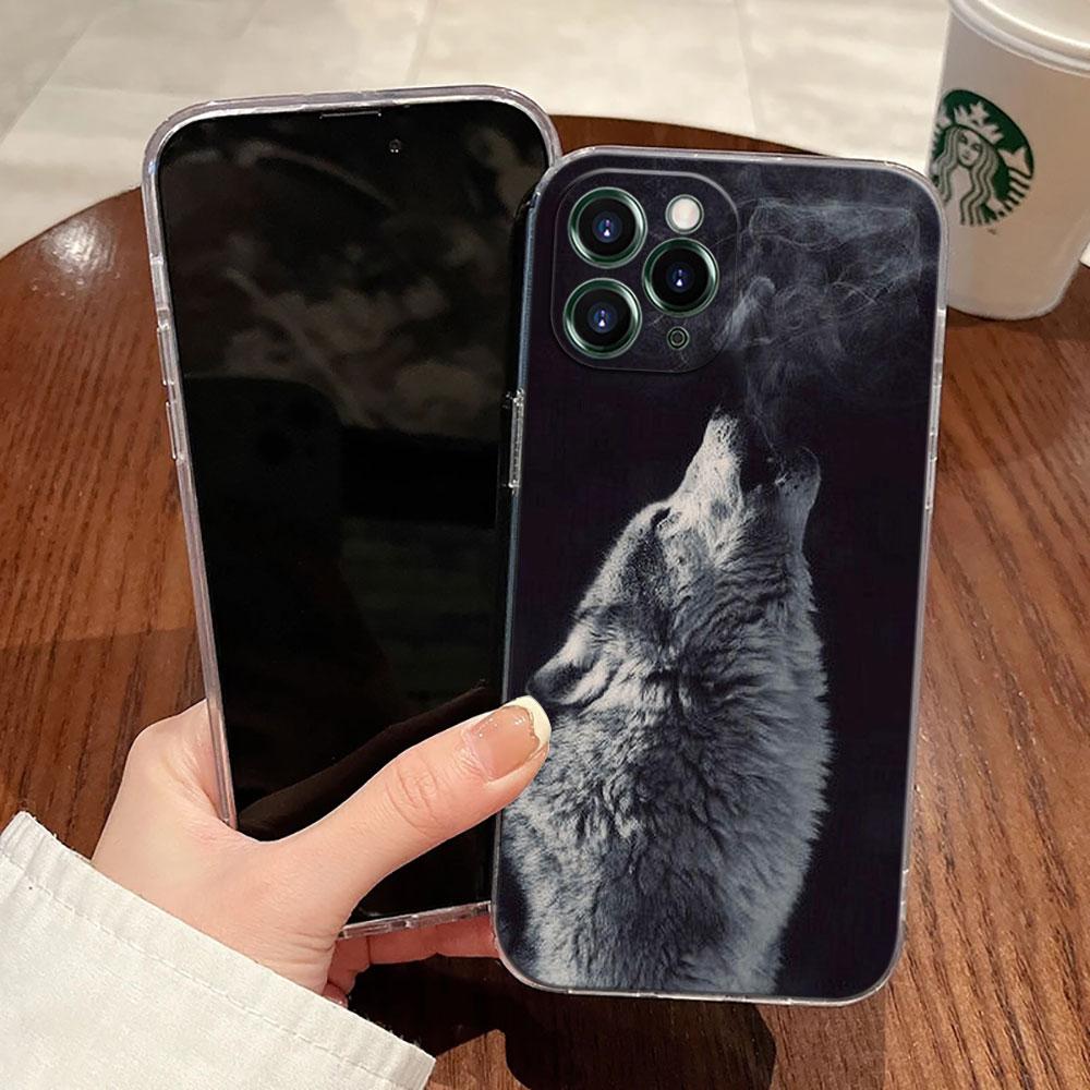 Wolf Löwe Tiger Tier Transparente Hülle Für Apple iPhone 17 16 15 14 13 12 11 Pro Max 16 Plus 16E 17Air 17Pro Handyhülle Funda