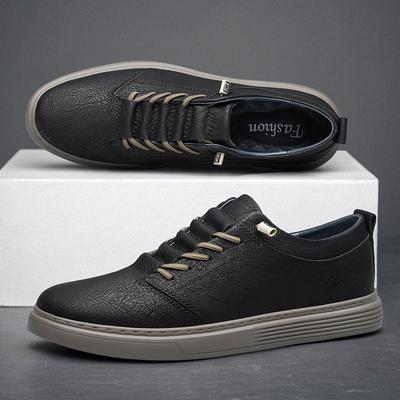 Luxury Shoes for Men Brand Black Genuine Leather Oxford Shoes High Quality  Comfortable Casual Shoes Men's Lace Up Flat Sneakers
