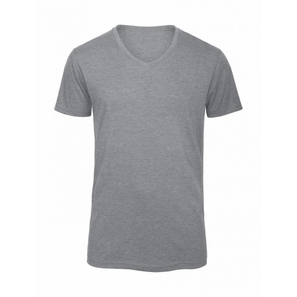 B&C Herren Triblend V-Ausschnitt T-Shirt
