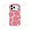 Pink flower mobile phone case Apple 17promax high-value wavy film 2-in-1 protective case iPhone14