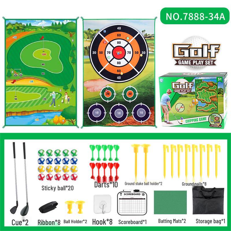 Children's Thickened Golf Mat Set: Indoor/Outdoor Play with Clubs