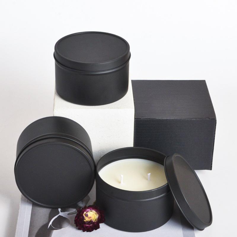 Black Tinplate Scented Candle, Scented Soy Wax Glass Cup Ornament, Holiday Gift Scented Candle