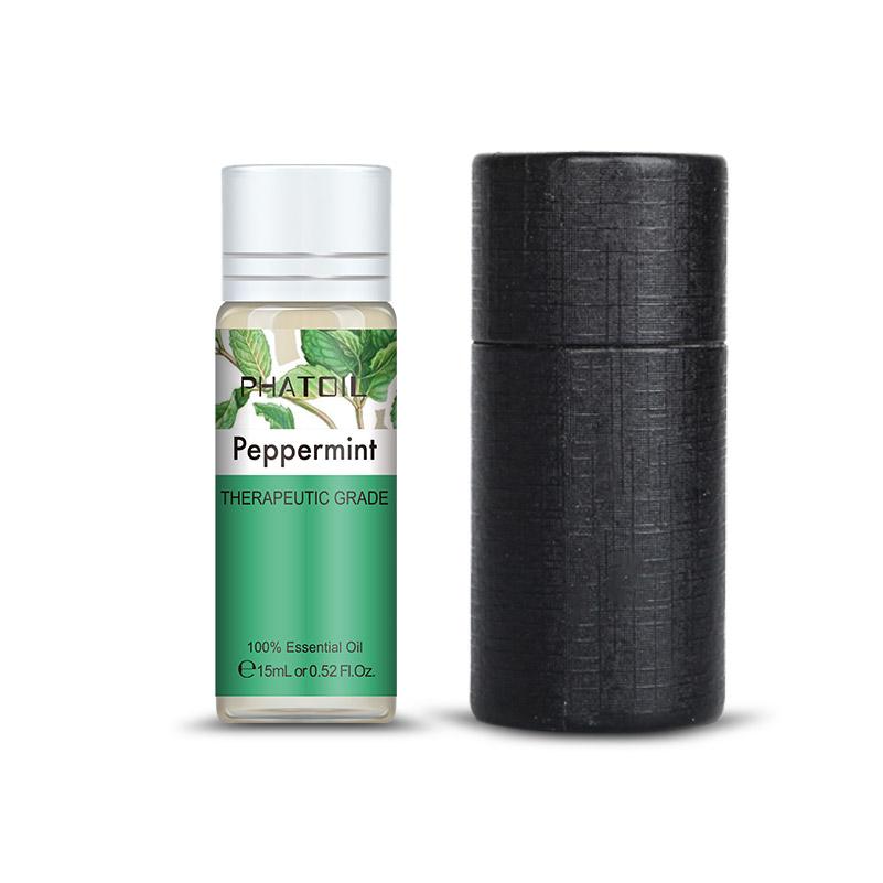 PHATOIL Huiles essentielles de menthe poivrée pour aromathérapie Massage Yoga Soins de la peau Relaxation Purifier l'air Bactéricide 5 ml/10 ml/15 ml/30 ml/100 ml