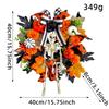 Realistic Faux Maple Leaf Pumpkins Skull Branch Wreath Durability Waterproof Halloween Autumn Home Outdoor Decors