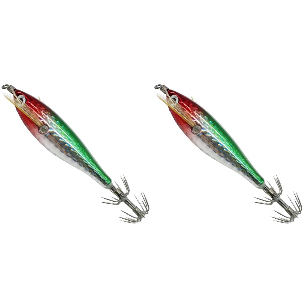 2-10PCS 5.5g Laser Luminous Floating Horizontal Wood Shrimp Lure Squid Jigging Shrimp Hook Octopus Cuttlefish Fishing Baits