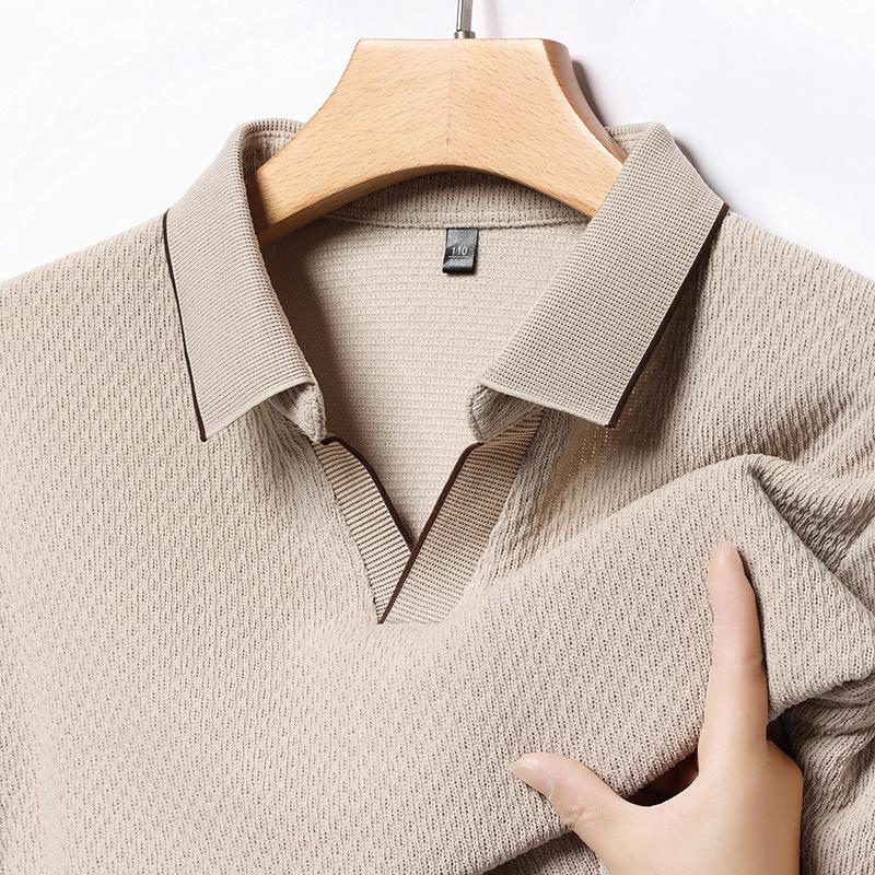 Men's POLO Shirt Men's Long-sleeved Casual Business Men's Spring and Autumn T-shirt Lead Clothes
