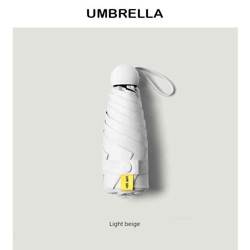 Umbrella for Women, Dual-Use for Sun and Rain, Foldable Mini Compact Portable Sunshade, Uv Protection, Durable Capsule Design