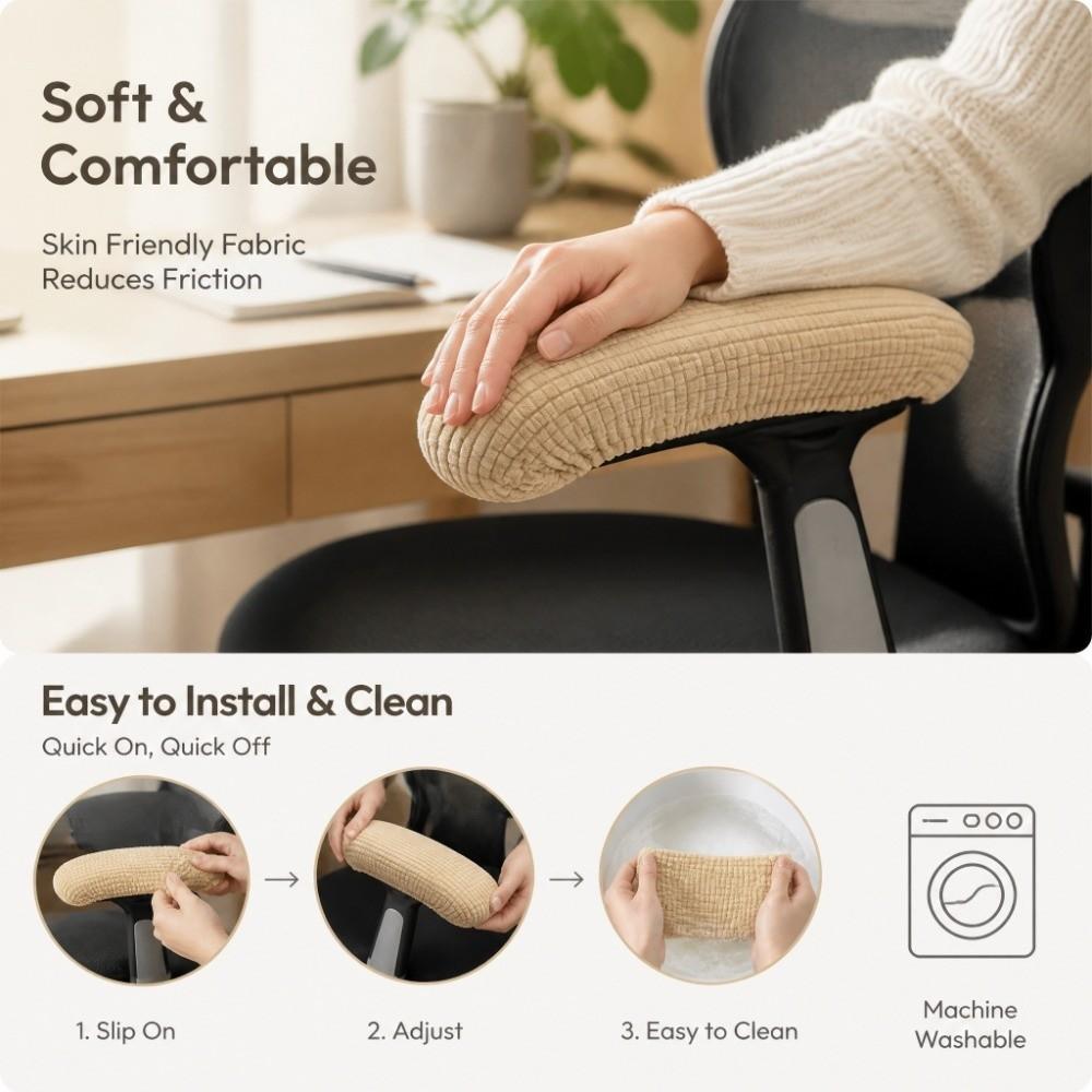 Elastic Office Chair Arm Covers Washable Arm Rest Slipcovers Chair Armrest Covers Everyday Use