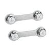 Pair Metal Silver Exhaust Muffler Dog Bone Nut Plate Fastener Hardware Kit for Motorcycle